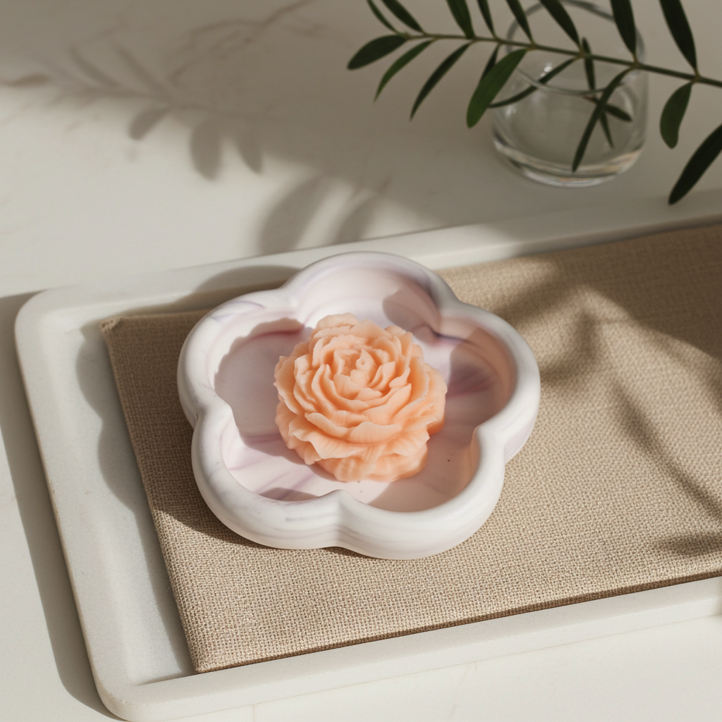 Bandeja Flor Mármol — AIKO
